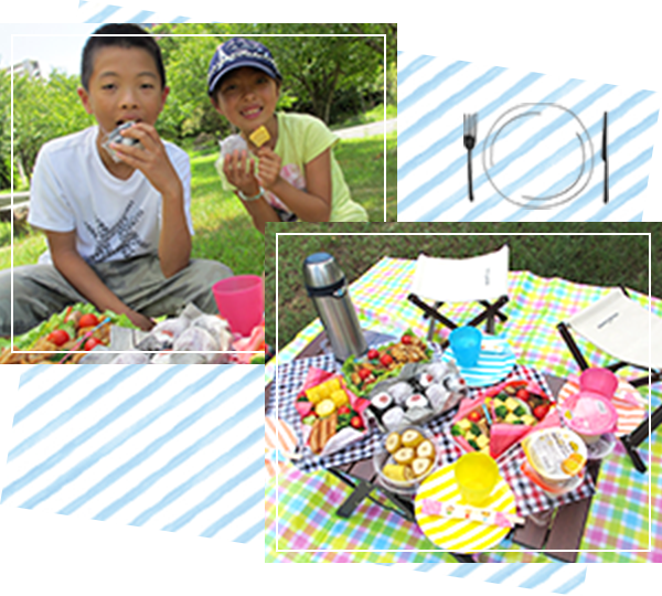 美味しいお弁当を夢中で食べる子どもたち。