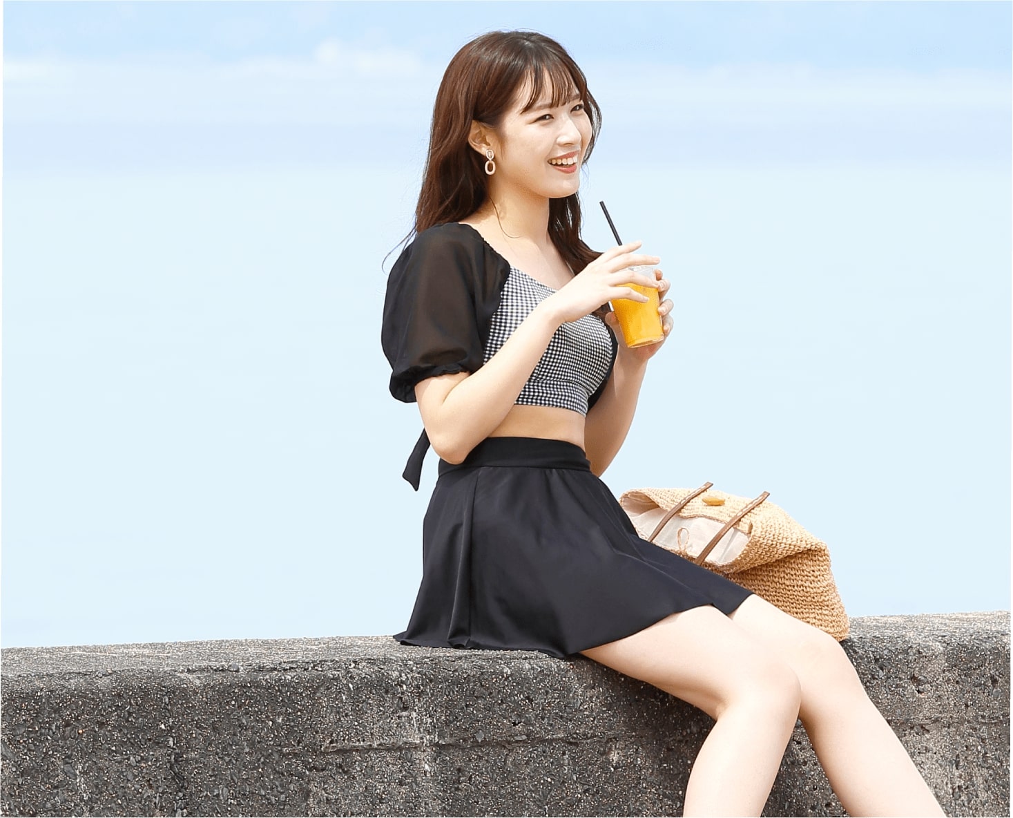 パフスリーブ バックリボン ビキニSET モデル